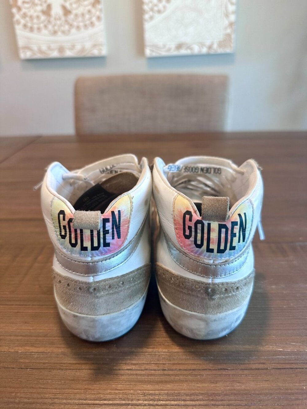 Golden Goose Francy High Top Sneakers White Leather Tan Suede Size 36/6 - Picture 5 of 16
